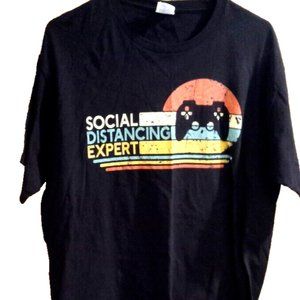 port company t shirt Mens Gamer social distancing Expery size XL black